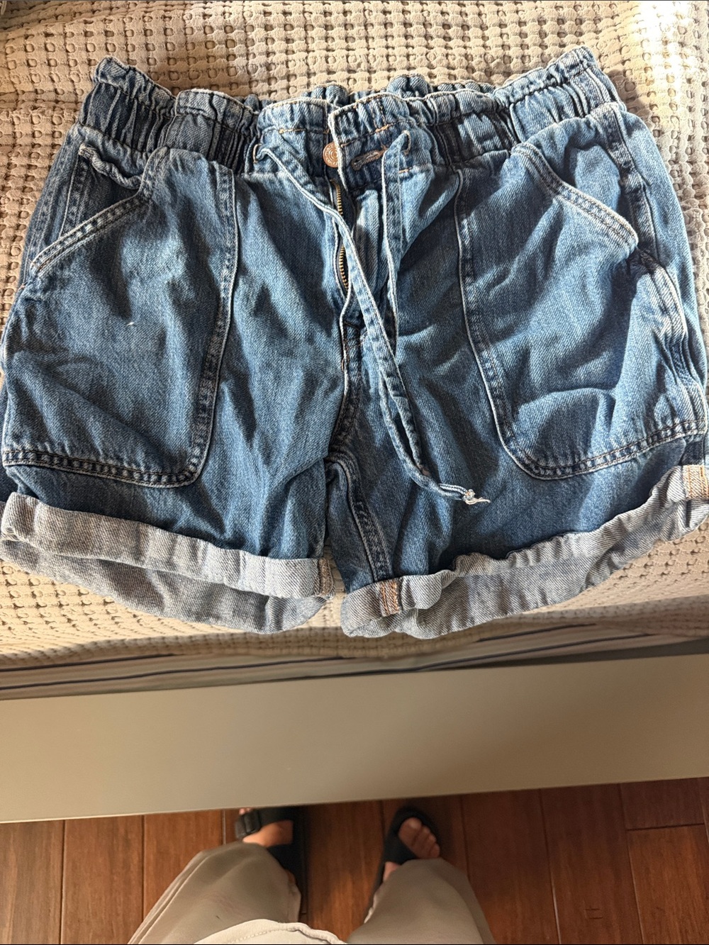 Maurices Light Blue Rolled Cuff Denim Shorts